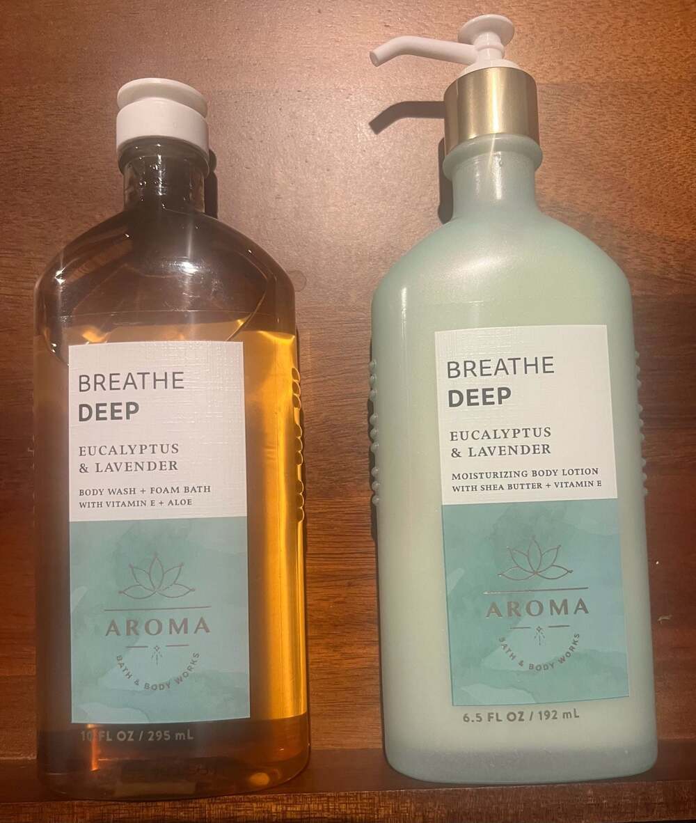 Bath & Body Works Breathe Deep Eucalyptus & Lavender Body Wash and Lotion Set